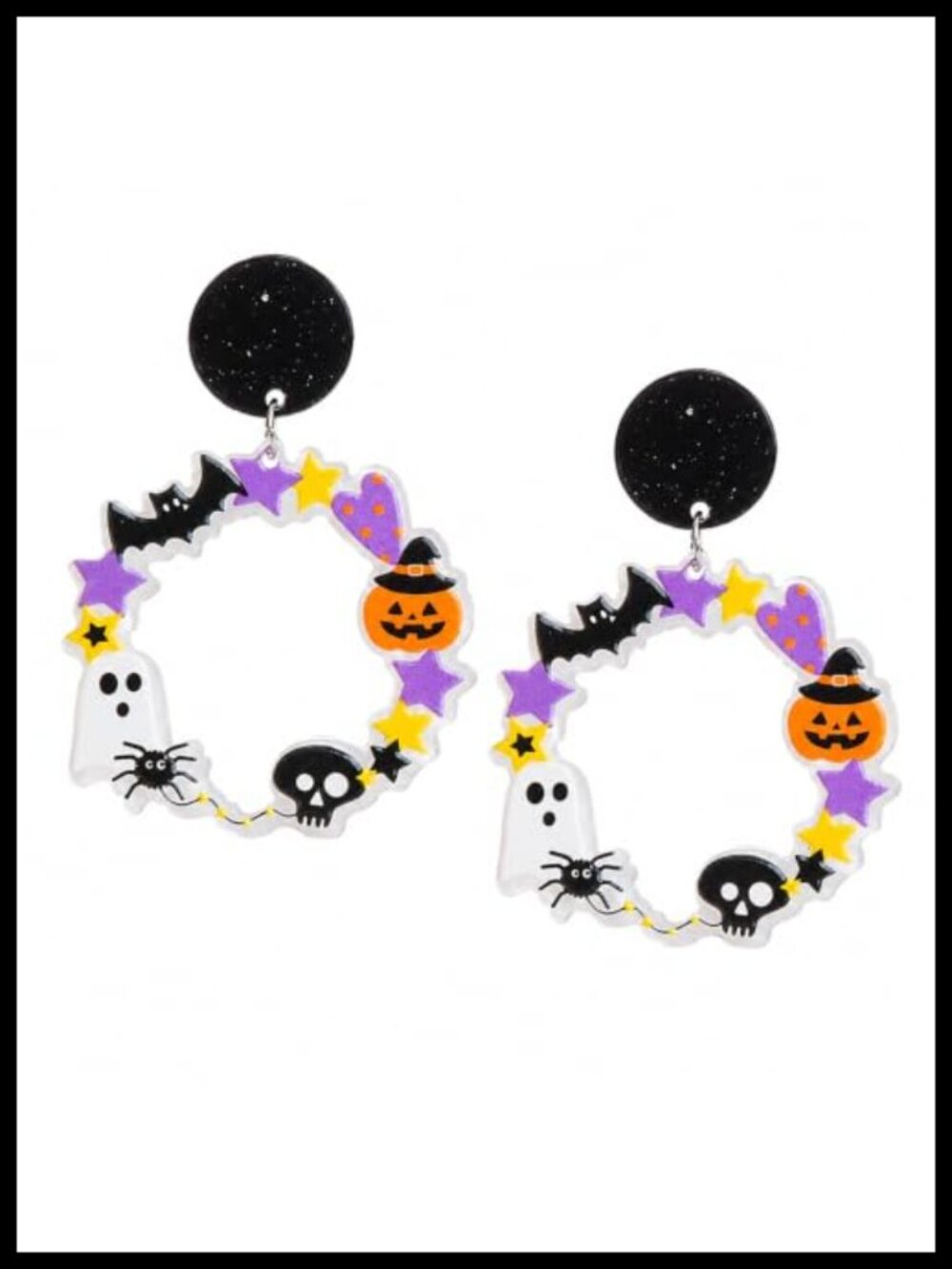 Halloween Pumpkin Dangle Earrings Acrylic French Wire Women Jewelry